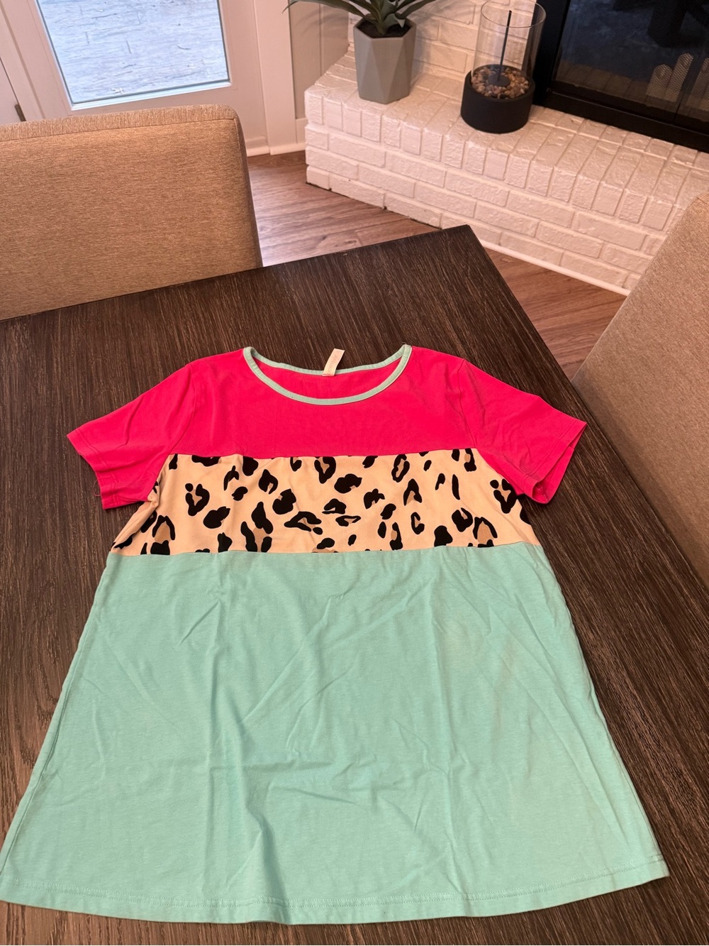 Tickled Teal Hot Pink Top with Mint Trim